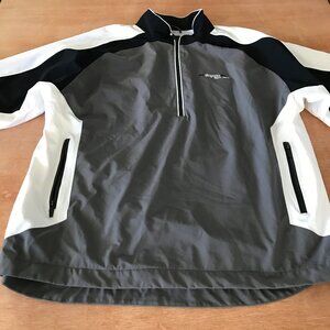 FootJoy Dryjoys Windbreaker Jacket Men XL Gray 1/4 Zip Long Sleeve Zip Pocket